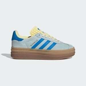 Adidas Gazelle Light Blue and Yellow Platform Shoes